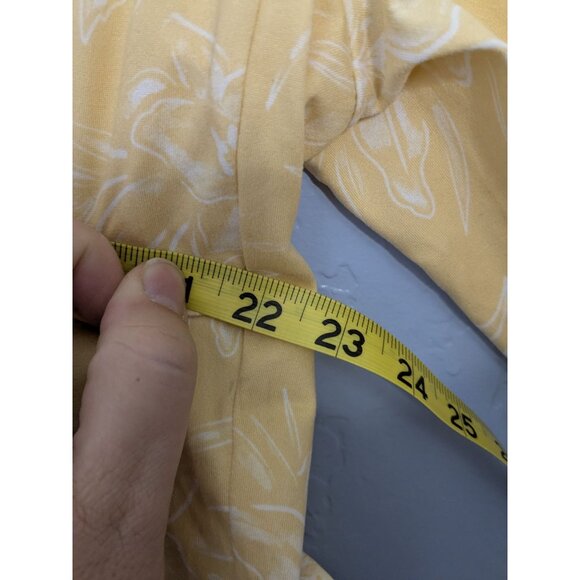 Hang Ten Womens XL Yellow Floral Long Sleeve Top shirt UV Protection Zipper Pock - Picture 10 of 10